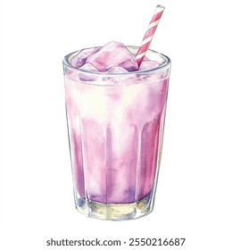 ice Milk watercolor clipart illustration
