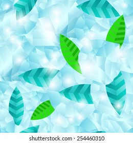 Ice and mint. Seamless background. Lovely design for a design background log etc