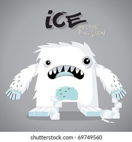 ice monster cartoon vector