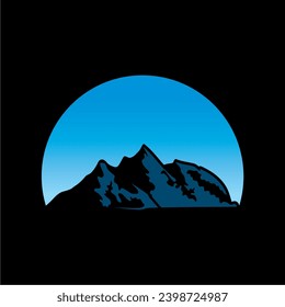 ice mountain alaska vector logo