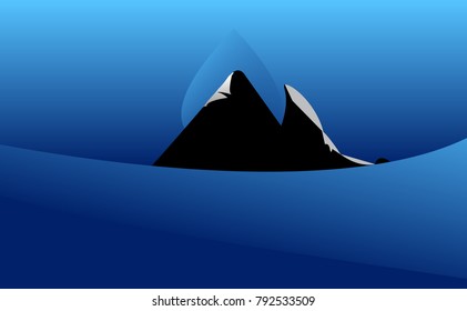 ice mountain background vector illustration.