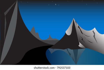 ice mountain background vector illustration.