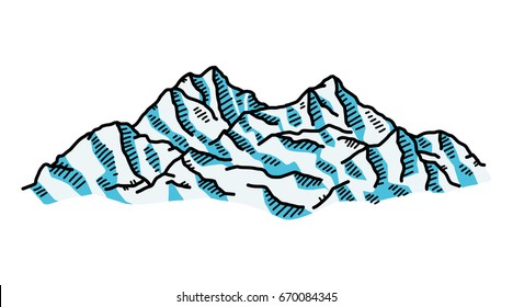ice mountain / cartoon vector and illustration, hand drawn style, isolated on white background.