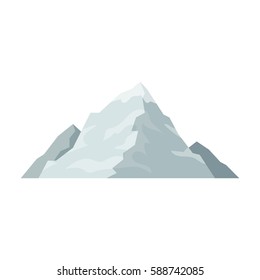 Ice mountain covered with snow.A mountain for skiing.Different mountains single icon in cartoon style vector symbol stock illustration.
