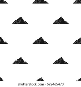 Ice mountain covered with snow.A mountain for skiing.Different mountains single icon in black style vector symbol stock illustration.