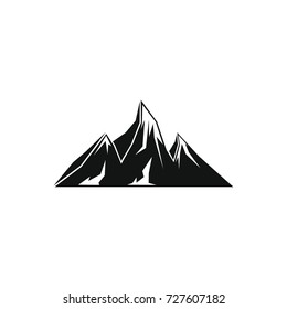 Ice mountain icon. Black simple silhouette illustration of mountain vector icon for web isolated on white background