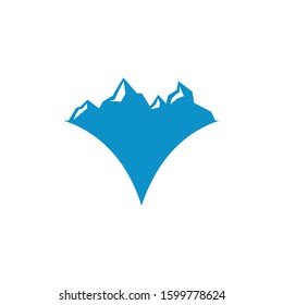 Ice mountain icon design template vector isolated