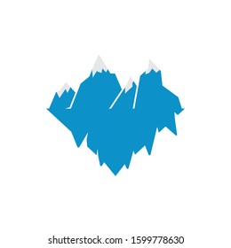 Ice mountain icon design template vector isolated