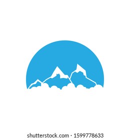 Ice mountain icon design template vector isolated