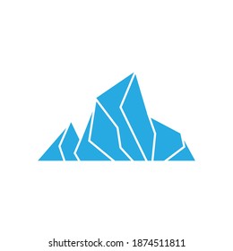 Ice mountain icon design template vector isolated illustration