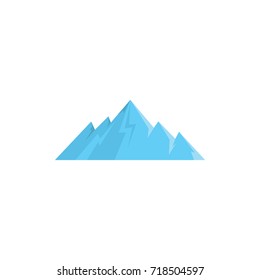 Ice mountain icon. Flat illustration of mountain vector icon for web isolated on white background