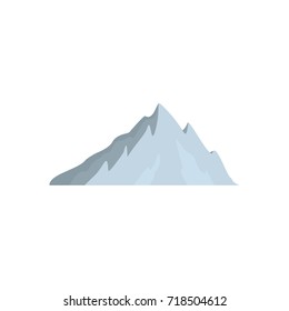 Ice mountain icon. Flat illustration of mountain vector icon for web isolated on white background