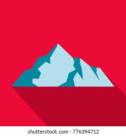 Ice mountain icon. Flat illustration of ice mountain vector icon for web