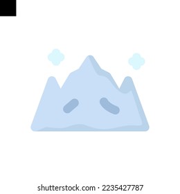 ice mountain icon flat style vector