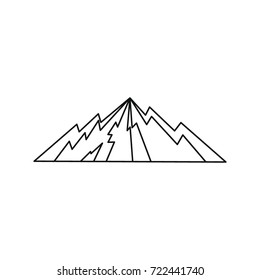 Ice mountain icon. Outline illustration of mountain vector icon for web isolated on white background