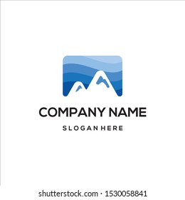 Ice Mountain logo design vector