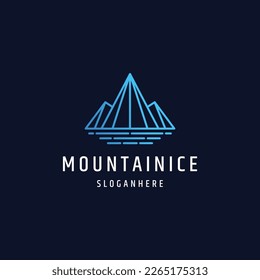  ice mountain peak rock mountain ice peak adventure geometric line logo line art .