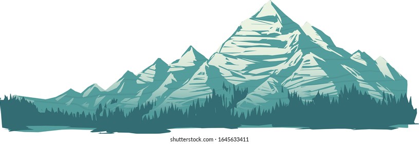 ice mountain vector design with trees