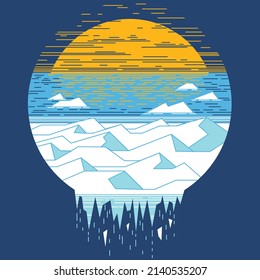 ICE MOUNTAINS MELTING WITH A DAWN