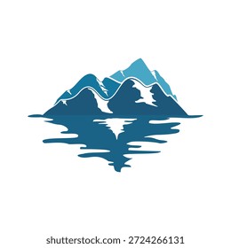 Montañas de hielo y Vector de diseño de mar