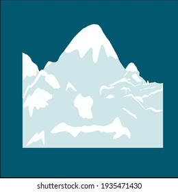 Ice mountains vector image illustration