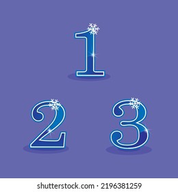 Ice numbers. Vector illustration of numbers