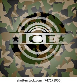 Ice on camouflaged texture