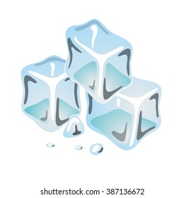 ice on white background
