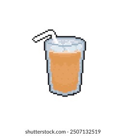 ice orange juice pixel art