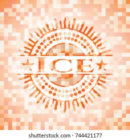 Ice orange mosaic emblem