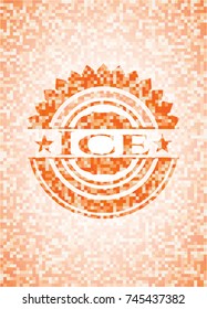 Ice orange mosaic emblem