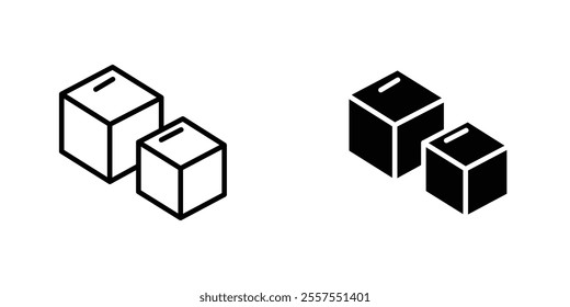 Ice outlined and solid icon vector collection.