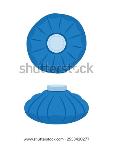 Ice Pack, blue cold compress. First aid treatment element. Vector illustration