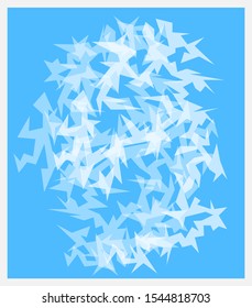 ice patterns with sharp tips on a frozen winter window concept cold season object on a white background