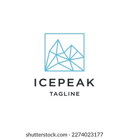 Ice peak line logo icon design template flat vector