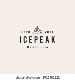 ice peak mount hipster vintage logo vector icon illustration