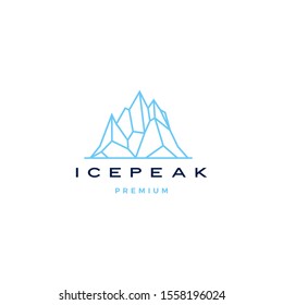 ice peak mount stone mountain adventure icepeak geometric logo line art outline illustration