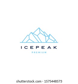 ice peak mount stone mountain adventure icepeak geometric logo line art outline illustration	
