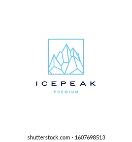 ice peak mount stone mountain adventure icepeak geometric logo line art outline illustration