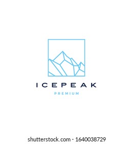ice peak mount stone mountain adventure icepeak geometric logo line art outline illustration	