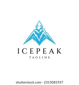 Ice peak mountain logo design vector illustration