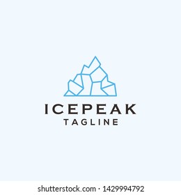 ice peak mountain logo line art illustration vector icon download