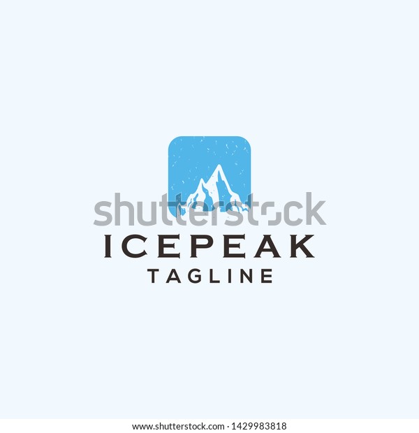 Ice Peak Mountain Rustic Logo Illustration Stock Vector Royalty Free