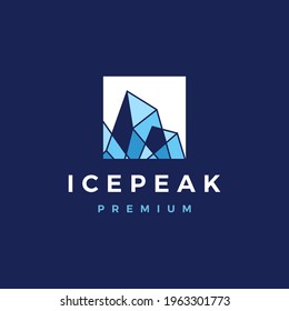 ice peak square mount geometric logo vector icon illustration