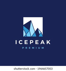 ice peak square mount geometric logo vector icon illustration