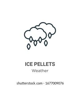 Ice pellets outline vector icon. Thin line black ice pellets icon, flat vector simple element illustration from editable weather concept isolated stroke on white background