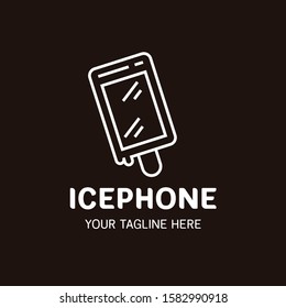 Ice Phone Monoline Minimalist Logo Template