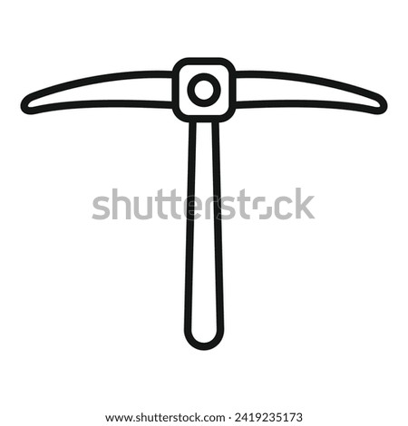 Ice pick axe icon outline vector. Bonfire excavation. Outdoor offroad
