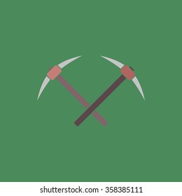 Ice Pick Axe Retro Dim Color Vector Flat Icon