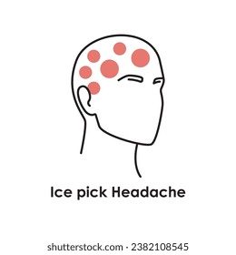 Ice escoge el icono de color Cefalea. Ilustración aislada del vector. Concepto de migraña.